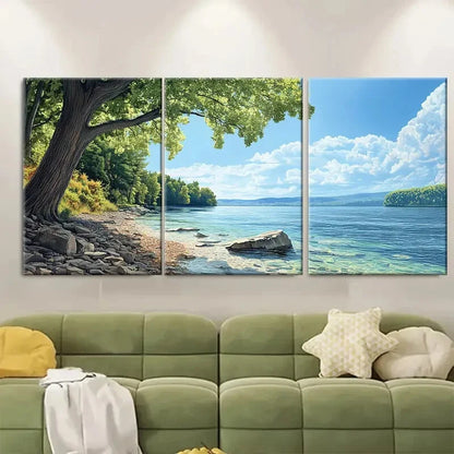 3pcs Finger Lakes Vibrant Nature New York Poster Metal Print Ready to Hang Art