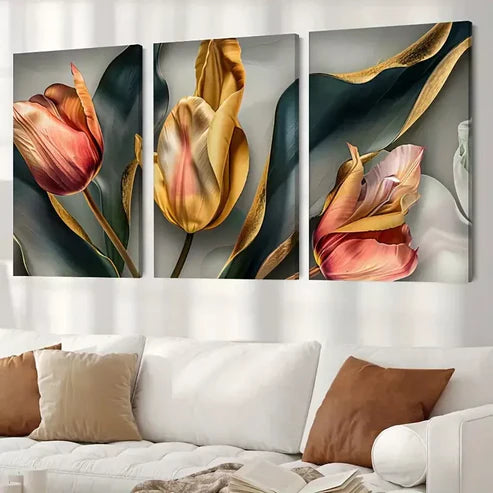 3pcs Mid Century Modern Sage Green Wall Art Canvas Unframed - High Quality Print 100% Australian Made Wall Canvas