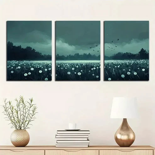 3pcs Charming Dandelion Canvas Framed 60x90cm - High Quality Print 100% Australian Made Wall Canvas Ready to Hang