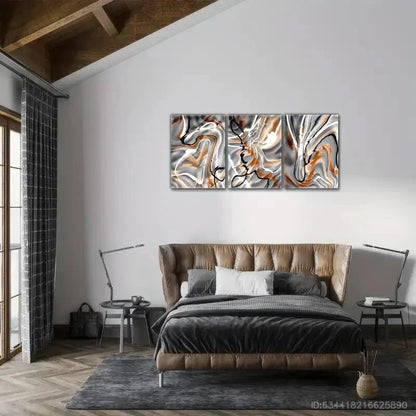 3pcs Abstract Art Wall Watercolor Decoration Metal Print Ready to Hang Art