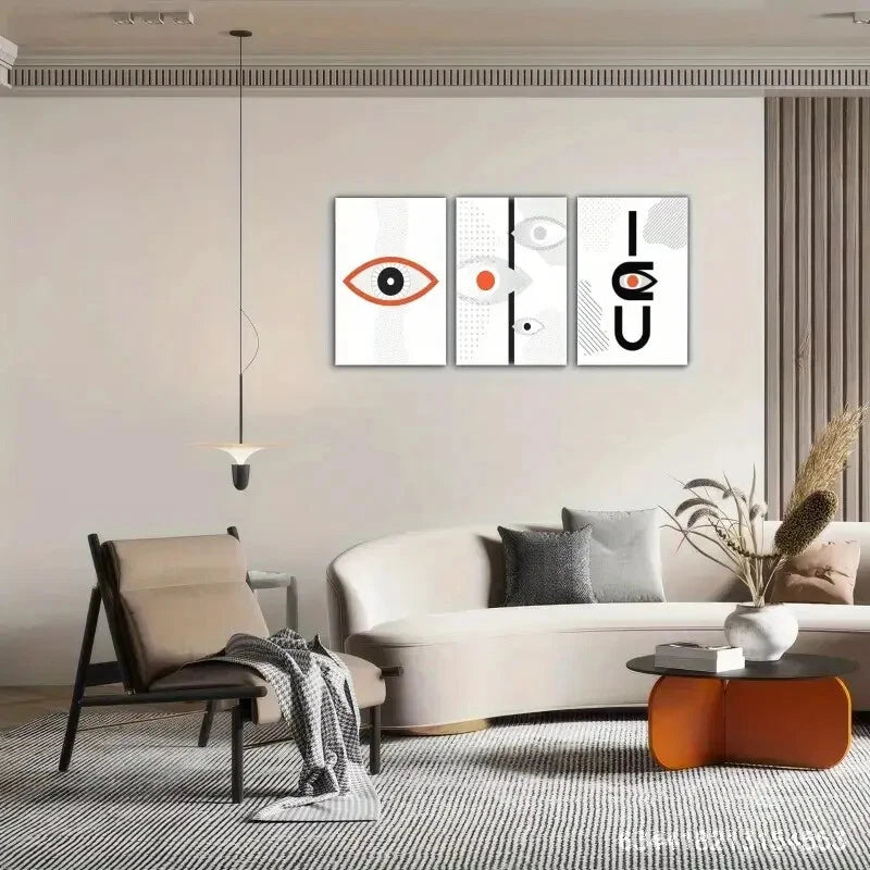 3pcs All Seeing Eye Eye Decorative Pattern Metal Print Ready to Hang Art