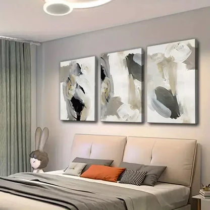 3pcs Nordic Modern Black and White Wall Art Abstract Canvas Framed 60x90cm - High Quality Print 100% Australian Made Wall Canvas Ready to Hang