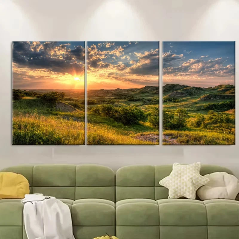 3pcs North Dakota USA Landscapes Metal Print Ready to Hang Art