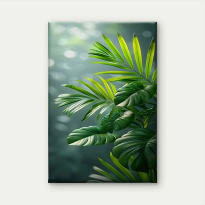 Tropical Leaf Lush Green Foliage Metal Print Ready to Hang