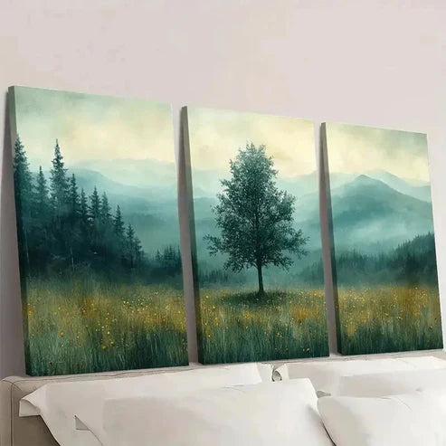 3pcs Rustic Field Landscape SD Wall Art Set Canvas Unframed - High Quality Print 100% Australian Made Wall Canvas - Bella Home Decor