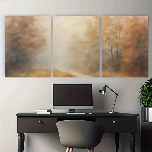 3pcs Vibrant Fall Foliage Metal Print Ready to Hang Art