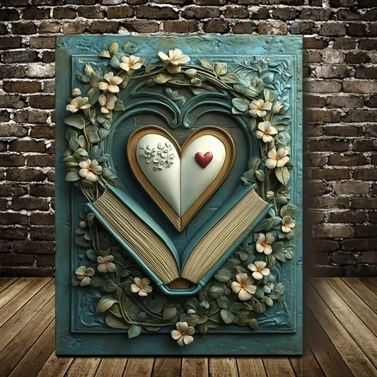 Beautiful Ohjessmarie Heart Blossoms, Painting 40x60cm Metal Print Ready to Hang