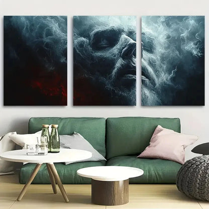 3pcs Dark Smoke Gothic Fantasy Moody Metal Print Ready to Hang Art