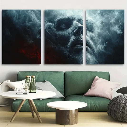3pcs Dark Smoke Gothic Fantasy Moody Metal Print Ready to Hang Art
