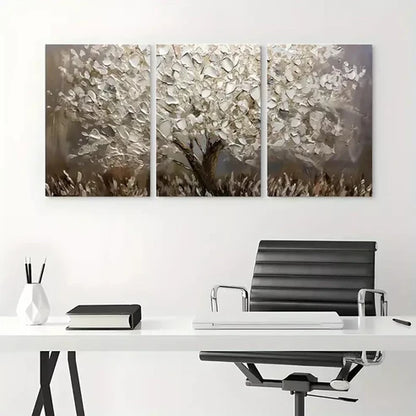 3pcs Leaf Abstract Tree Oil Painting Canvas Framed 60x90cm - High Quality Print 100% Australian Made Wall Canvas Ready to Hang