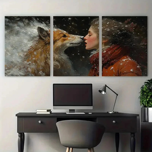 3pcs John Everett Millais Blow Blow Thou Winter Metal Print Ready to Hang Art