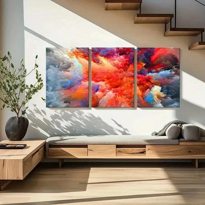 3pcs Abstract Colorful Cloud Art Modern Wall Art Set Canvas Framed 40x60cm - High Quality Print 100% Australian Made Wall Canvas Ready to Hang