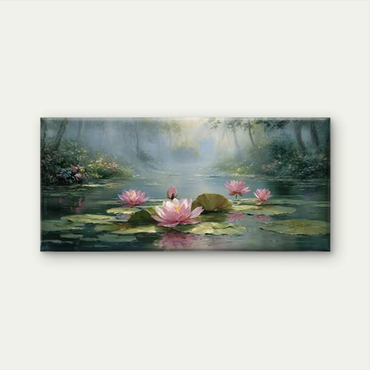 Reflective Water Surface Wall Art Canvas Office Home Room Framed 120x60cm