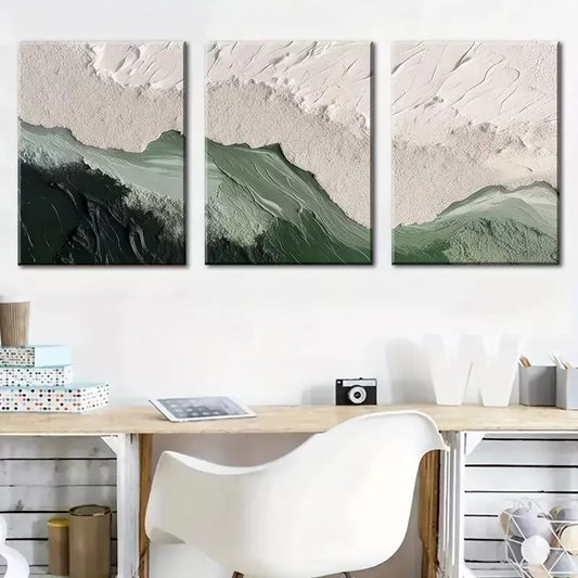 3pcs Ocean Aerial Abstract Oil Painting Canvas Framed 40x60cm - High Quality Print 100% Australian Made Wall Canvas Ready to Hang