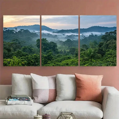 3pcs Gabon Lope National Park Loango Illustration Metal Print Ready to Hang Art