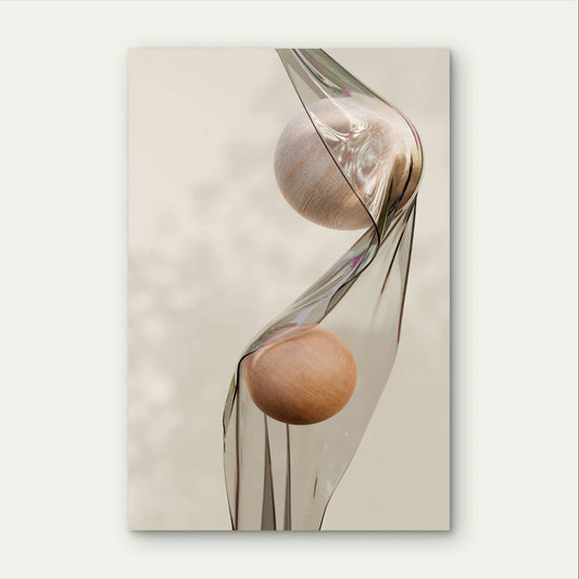 Abstract 3D Glass Shapes Modern Minimalist 40x60cm Metal Print Ready to Hang