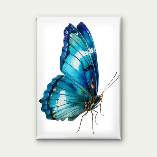 Vibrant Morpho Didius Illustration Metal Print Ready to Hang