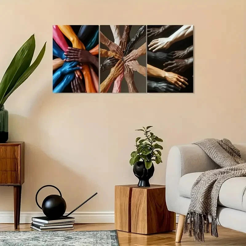 3pcs Vintage-Style Close-Up of Arms Metal Print Ready to Hang Art