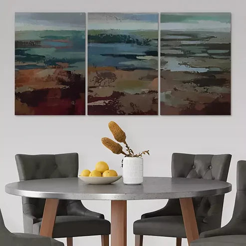 3pcs Mid Century Modern Sage Green Canvas Framed 60x90cm - High Quality Print 100% Australian Made Wall Canvas Ready to Hang