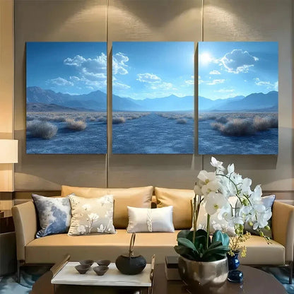 3pcs Black Sands Desert Design Metal Print Ready to Hang Art