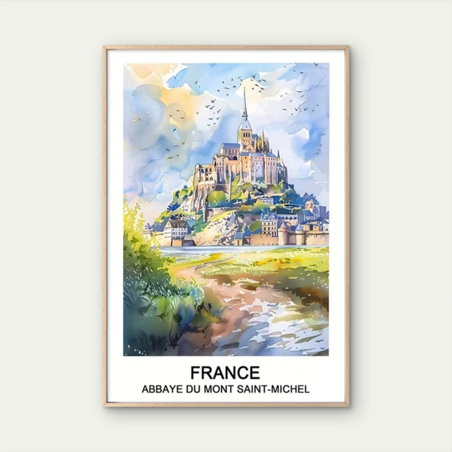 Abbaye Du Mont Saint France Castle Travel Poster Print Wall Art