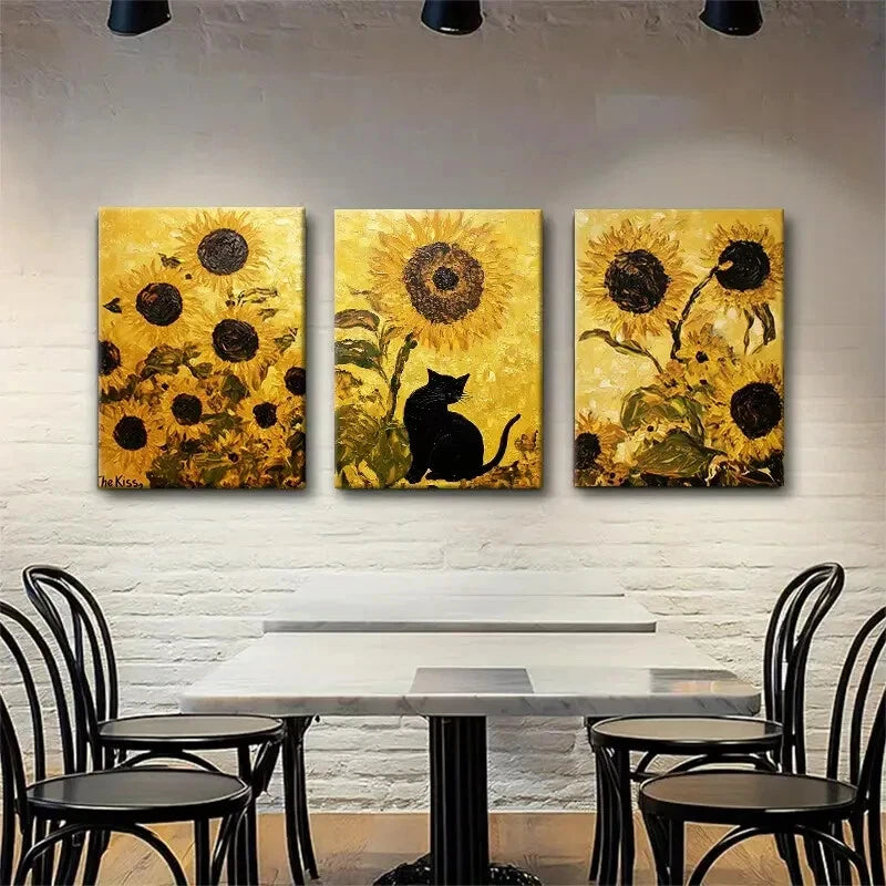 3pcs Modern Abstract Floral Animal Metal Print Ready to Hang Art