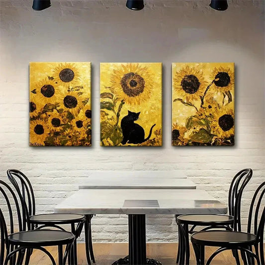 3pcs Modern Abstract Floral Animal Metal Print Ready to Hang Art