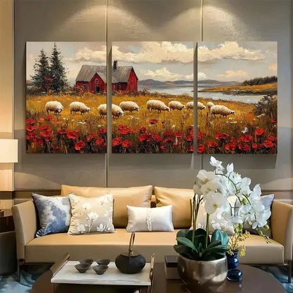 3pcs Farm Animal Ireland Rustic Farmhouse Metal Print Ready to Hang Art