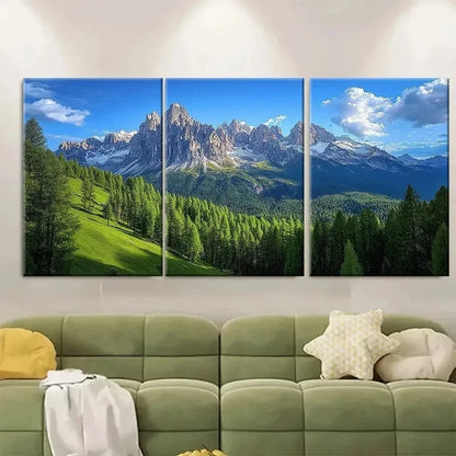 3pcs Italy Dolomite Majestic Mountain EI   Wall Art Set Canvas Framed 50x70cm - High Quality Print 100% Australian Made Wall Canvas Ready to Hang