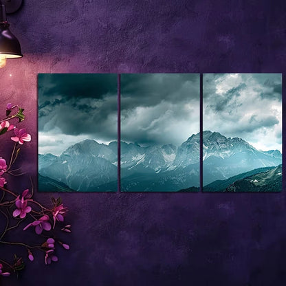 3pcs Mountains under the Sky Wall Art Set Canvas Framed 60x90cm - High Quality Print 100% Australian Made Wall Canvas Ready to Hang
