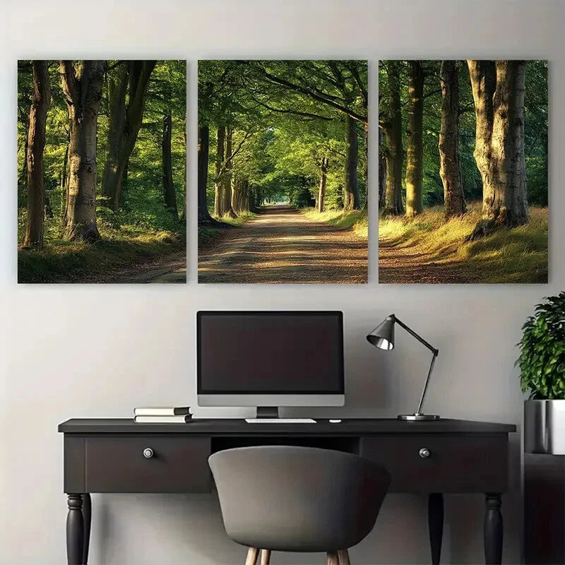 3pcs Burnham Beeches Buckinghamshire Travel Metal Print Ready to Hang Art