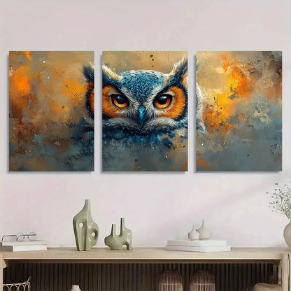 3pcs Owl Nursery Animal Décor Perfect Wall Art Set Canvas Framed 40x60cm - High Quality Print 100% Australian Made Wall Canvas Ready to Hang