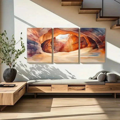 3pcs Abstract Antelope Canyon Nature Landscape Metal Print Ready to Hang Art