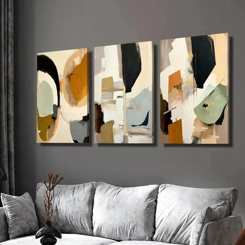 3pcs Geometric Mosaic Design Decoration  Wall Art Set Canvas Unframed - High Quality Print 100% Australian Made Wall Canvas