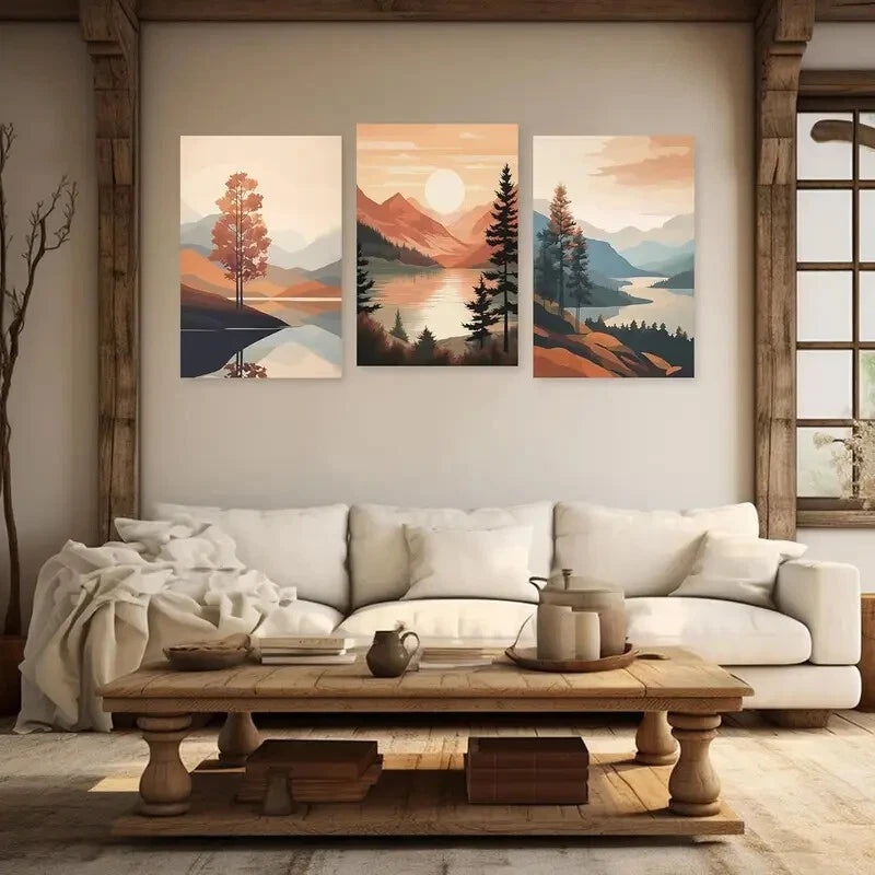 3pcs  Minimalist Bohemia Picture Metal Print Ready to Hang Art