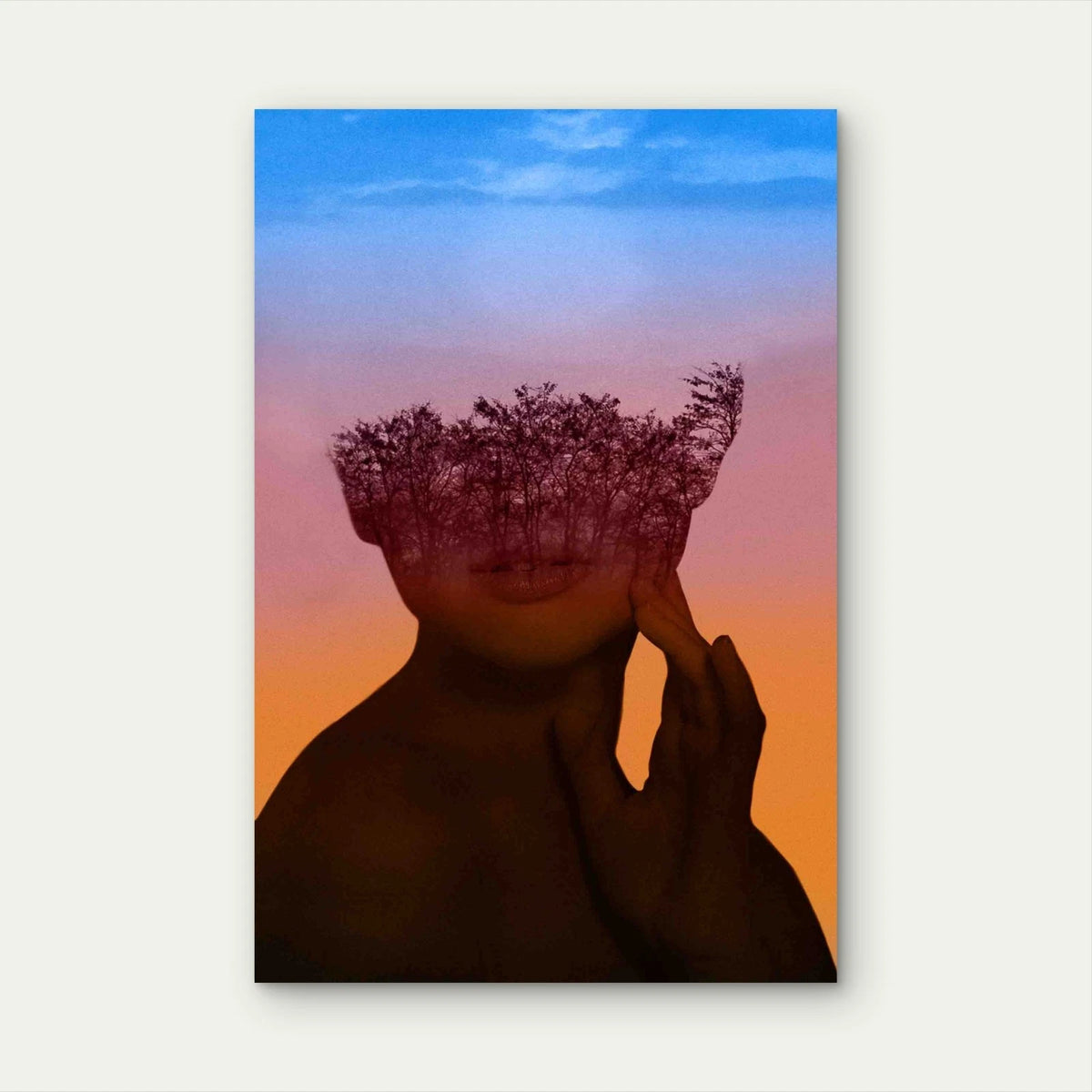 Fading Forest – Surreal Portrait Metal Print Ready to Hang