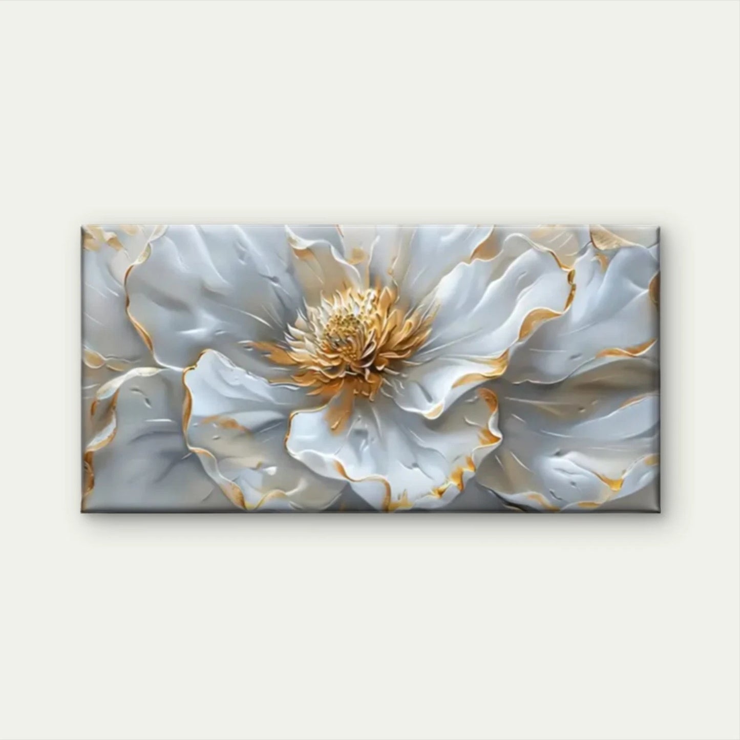 White Flowers Petal Floral Wall Art Canvas Office Home Room Framed 120x60cm