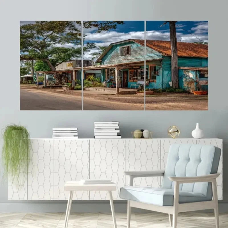 3pcs Kulanda Town, Queensland, Australia Wall Art Set Canvas Framed 40x60cm - High Quality Print 100% Australian Made Wall Canvas Ready to Hang
