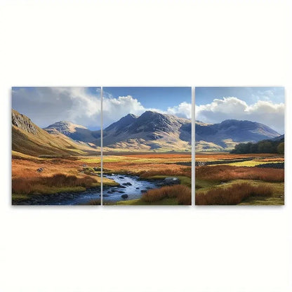 3pcs Scafell Pike Corridor Route Scenic Design Wall Art Set Canvas Framed 60x90cm - High Quality Print 100% Australian Made Wall Canvas Ready to Hang