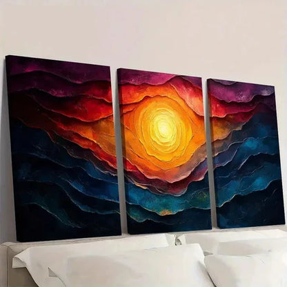 3pcs Abstract Tree Rings Swirl Pattern Wall Art Set Canvas Unframed – High Quality Print, 100% Australian Made Wall Canvas