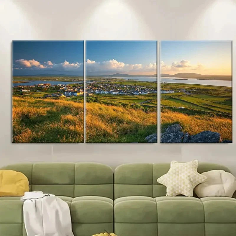 3pcs Diamond Hill Ireland Metal Print Ready to Hang Art