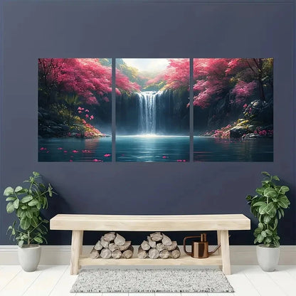 3pcs Flower Painting Print Water Art Tropical Metal Print Ready to Hang Art