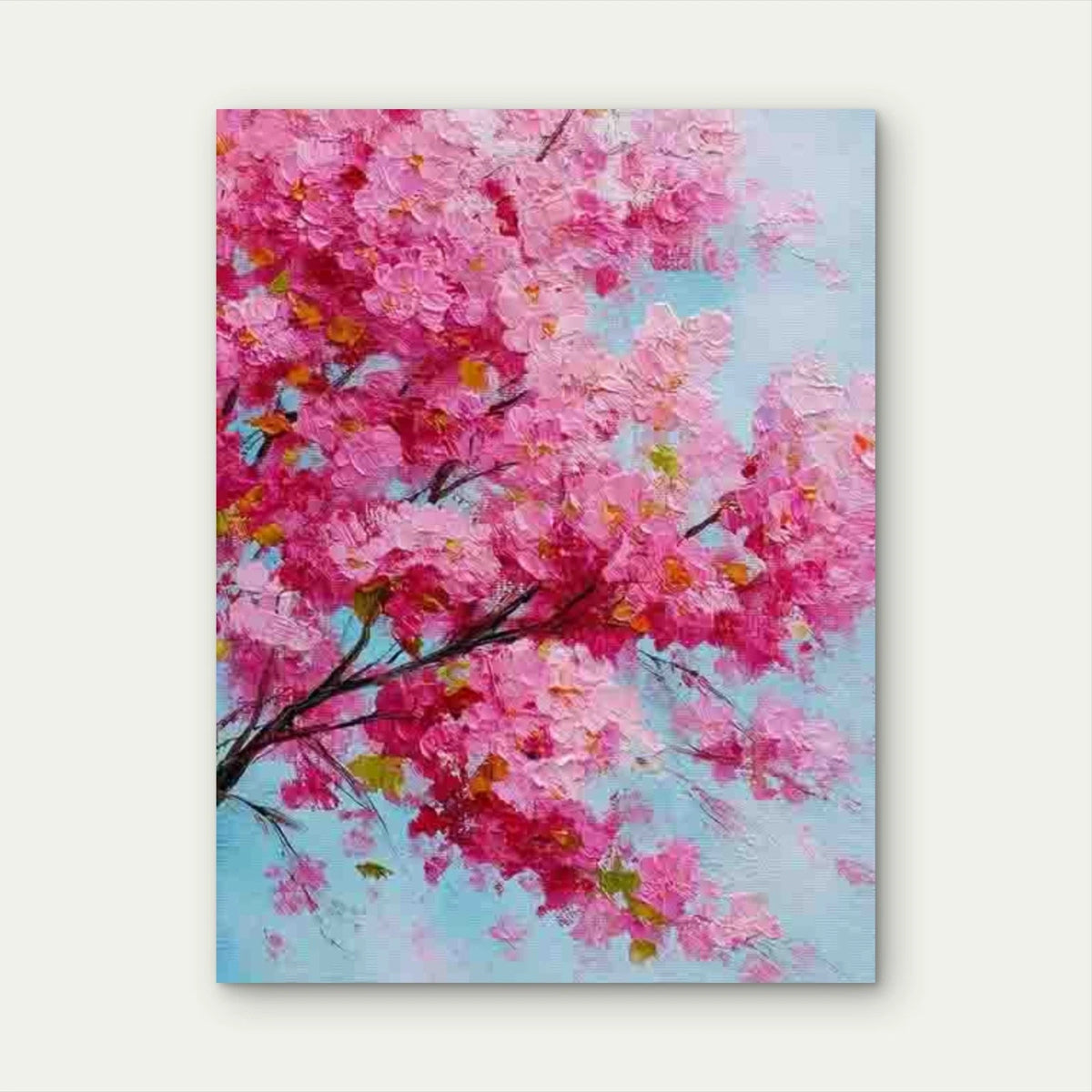 Cherry Blossom Oil Painting 60x90cm Metal Print Ready to Hang