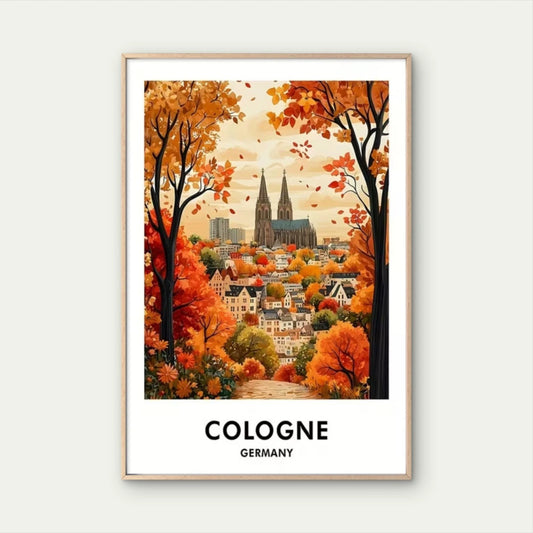 Cologne Germany Contemporary Art Travel Poster Print Wall Art
