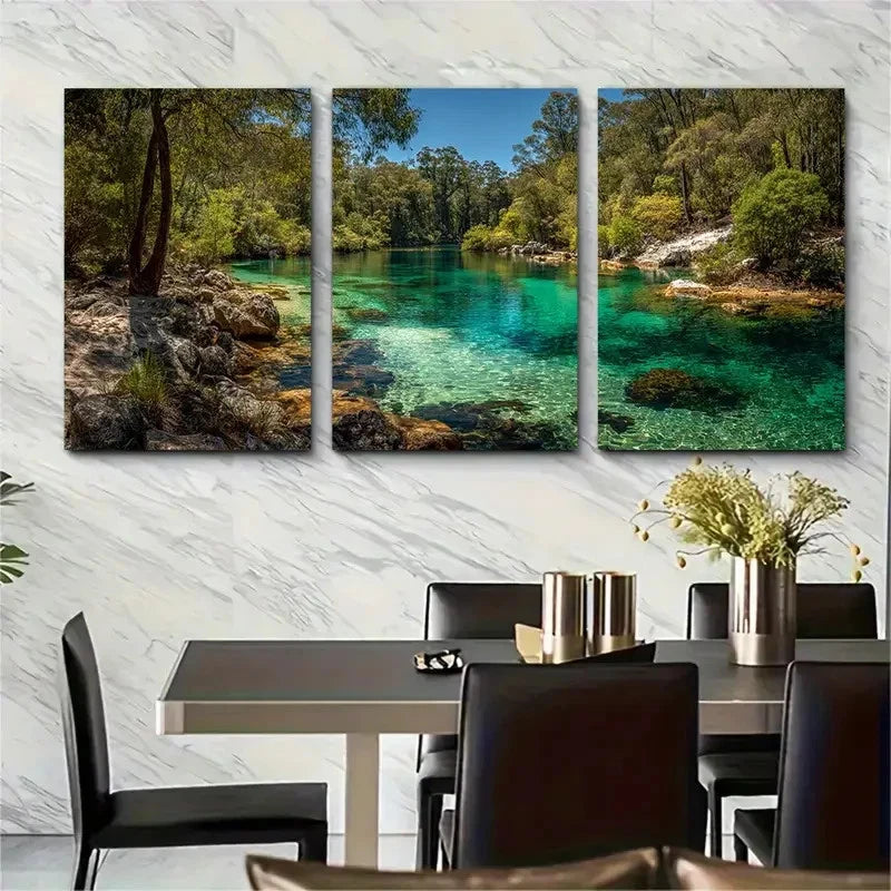3pcs Lake Mckenzie Natural Scenic Print Australia Wall Art Set Canvas Framed 40x60cm - High Quality Print 100% Australian Made Wall Canvas Ready to Hang