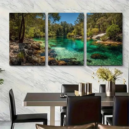 3pcs Lake Mckenzie Natural Scenic Print Australia Wall Art Set Canvas Framed 40x60cm - High Quality Print 100% Australian Made Wall Canvas Ready to Hang