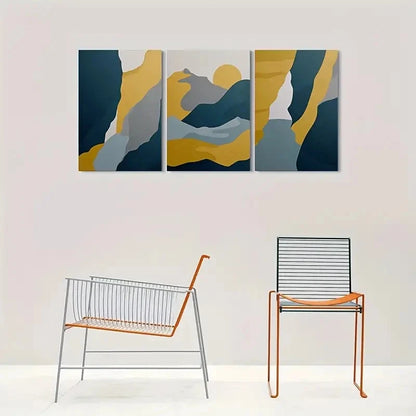 3pcs Abstract Mountain Landscape Metal Print Ready to Hang Art