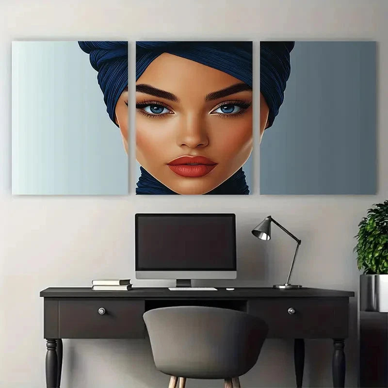 3pcs Beautiful Girl Boss Minimalist illustration Wall Art Set Canvas Framed 60x90cm - High Quality Print 100% Australian Made Wall Canvas Ready to Hang