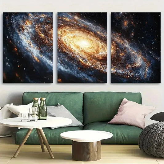 3pcs The Universe, Space Exploration, Galaxy Metal Print Ready to Hang Art