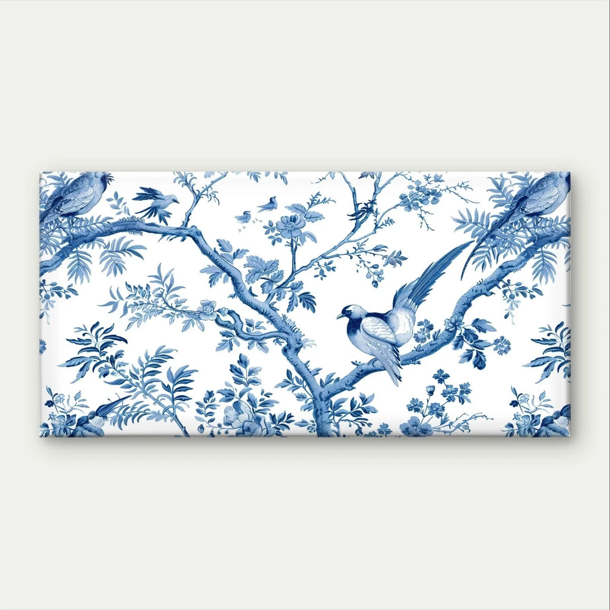 Vintage Blue and White Porcelain Wall Art Canvas Office Home Framed 120x60cm